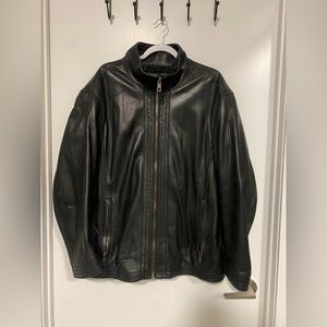 Andrew Marc Black Leather Jacket - XL